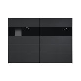 Inline Sliding Door Wardrobe with Two Glass Panels