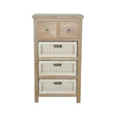 Safari Occasional Table with Drawer and Rattan Basket