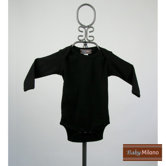 Long Sleeve Infant Bodysuit in Black