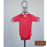 Short Sleeve Infant Bodysuit in Hot Pink