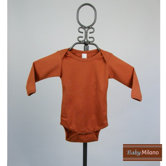 Long Sleeve Infant Bodysuit in Burnt Orange