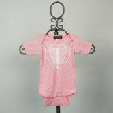 Infant Bodysuit in Pink Tuxedo