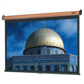 Natural Walnut Veneer Model B Manual Screen with High Power Fabric - 84" x 84" AV Format