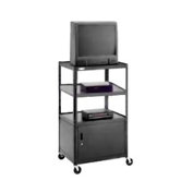 Pixmate 25" x 30" Shelf Adjustable Television Cart With Cabinet [54" Height]