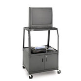 Pixmate 25" x 42" Shelf Height Adjustable Television Cart with Loadtoter Tires [48" - 52" Height]