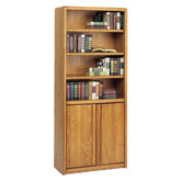 Contemporary 70" H Bookcase with Lower Doors