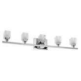 New Era Glass Cube Five Light Bath Vanity in Polished Chrome