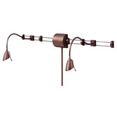 Two Light Adjustable Gooseneck Over the Bed Reading Lamp in Oil Brushed Bronze