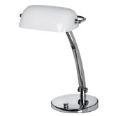 One Light Banker's Table Lamp in Polished Chrome