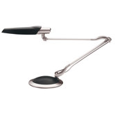 Mini Flourescent 13 Watt Heavy Base and Table Clamp Extendable Desk Lamp in Black / Silver