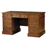 Leather Inlay 56" Pedestal Desk