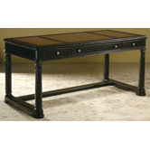 Dawson Table Desk with Leather Inlay