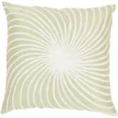 T-3587 18" Decorative Pillow in Sage Green / White