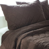 Solid Quilt 3 Piece Quilt Set in Brown
