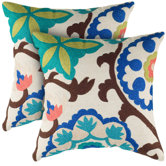 Natural and Blue Decorative Pillow