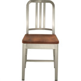 Natural Wood Seat Navy Dining Chair