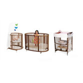 Sleepi Bassinet and Crib Nursery Set in Walnut with Mattress