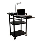 Plastic Presentation Station in Black with Laptop Shelf