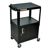 Adjustable Height Cabinet Table with Casters