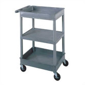 Two Tub and One Flat Shelf Utility Cart