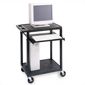 Workstation with One  Adjustable Pull-Out Shelf