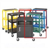 Adjustable Height  Open Shelf Table with Two Big Wheels