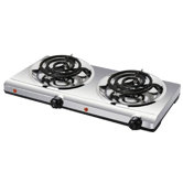 Portable Double Coil Cooking Range with Stainless Steel Base