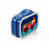 Deluxe Lunchbox with Fire Truck Dog Design in Blue