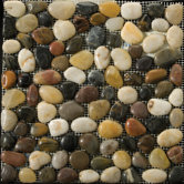Natural Stone 12" x 12" Rivera Pebble Mosaic in 4 Color Blend