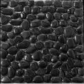Natural Stone 12" x 12" Rivera Pebble Mosaic in Black