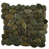 Rivera 12" x 12" Pebble Mosaic in Olive