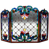 Tiffany 3 Panel Bronze Fireplace Screen