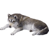 Companion Size Wolf Sculpture in Gray