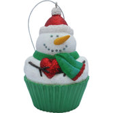 Frosty Cupcake Christmas Tree Ornament