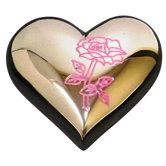 Silver with Rose Heart Keepsake Urn