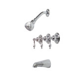 Wellington 3-Handle Volume Control Tub and Shower Faucet