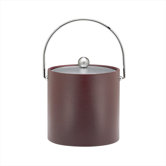 Soho 3 Qt Leatherette Ice Bucket with Bale Handle in Claret