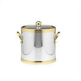 Americano 3 Qt Ice Bucket with Brass Band in Chrome