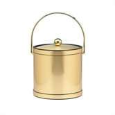 Mylar 3 Qt Ice Bucket with Metal Cover in Brushed Brass