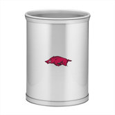 Collegiate Arkansas Waste Basket in Brushed Chrome