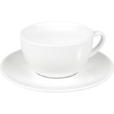 Coffee Bar No.11A Caf&eacute; Latte Cup and Saucer in White (Set of 2)