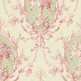 Willow Cottage Cameo Floral Wallpaper in Pink
