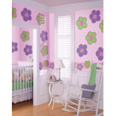 WallPops Dots Blox Stripes Poppy Green and Stripes Wall Decal Set