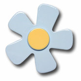 Pastel Daisy Drawer Knob in Blue