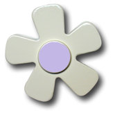 White Daisy with Purple Center Drawer Knob