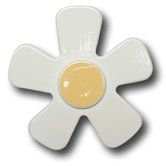 Daisy White with Bright Yellow Center Drawer Knob
