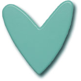Modern Heart Drawer Knob in Aqua