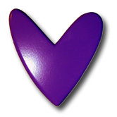 Modern Heart Drawer Knob in Dark Purple