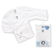 Newborn Side Snap Mitt Cuff Shirt in White (Pack of 2)