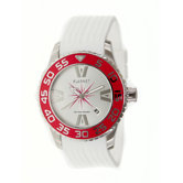 H2O Lady Ladies Watch with White Band and Red Bezel